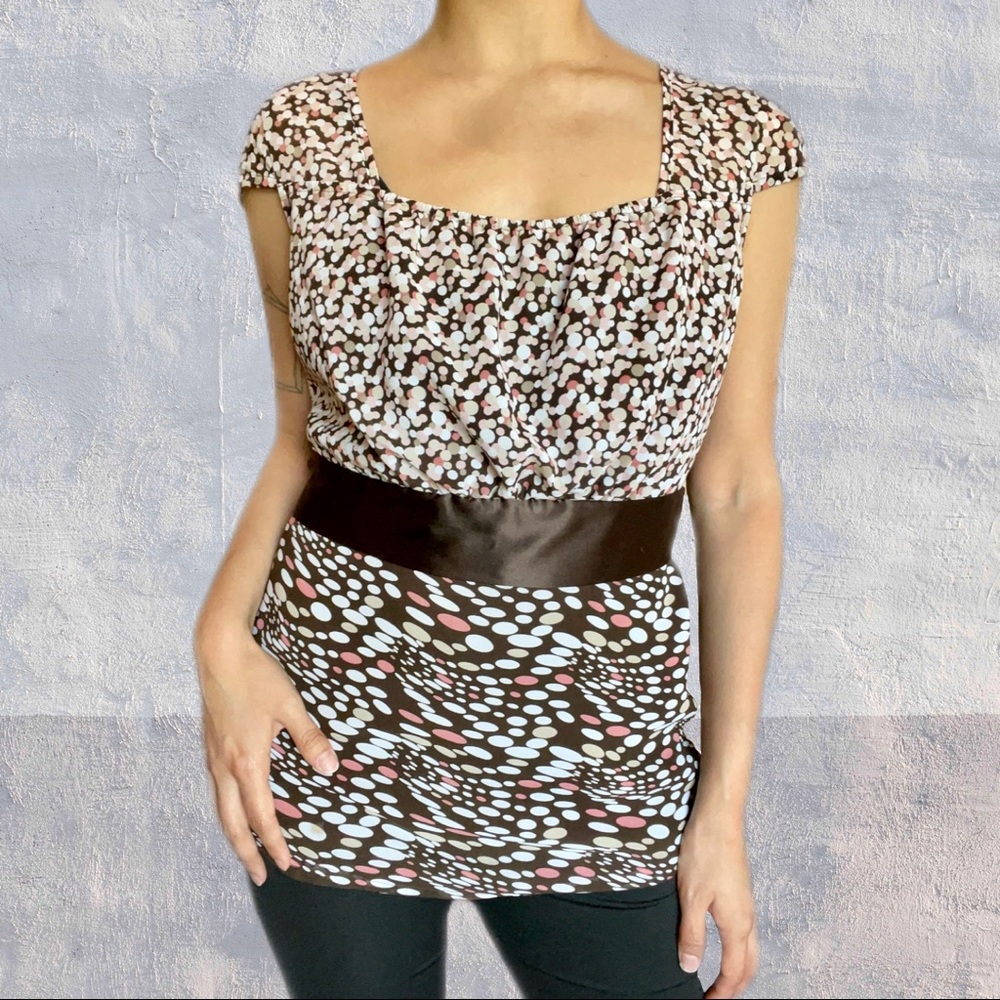 Apt. 9 Y2K Tie Waist Polka Dot Blouse • Size Medium